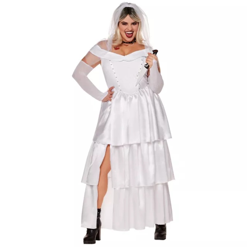 Adult Bride Tiffany Dress Plus Size Costume - The Bride of Chucky WHITE 1X