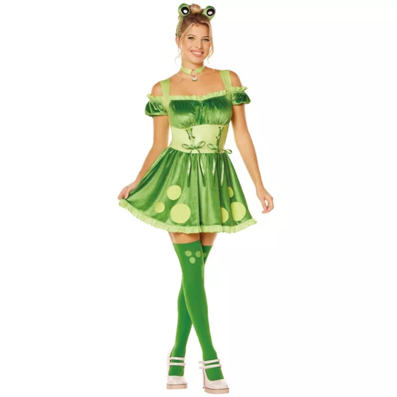 Adult Frog Dress Costume GREEN ADULT SMALL