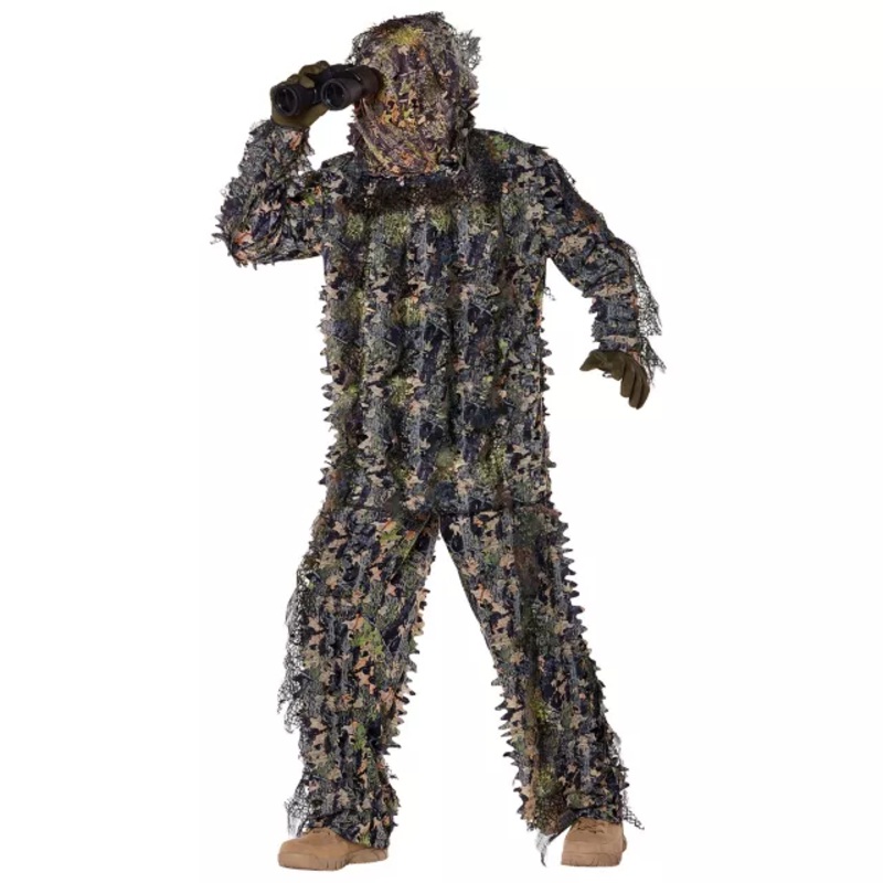 Adult Ghillie Suit Costume BLACK AND GREEN ADULT MEDIUM