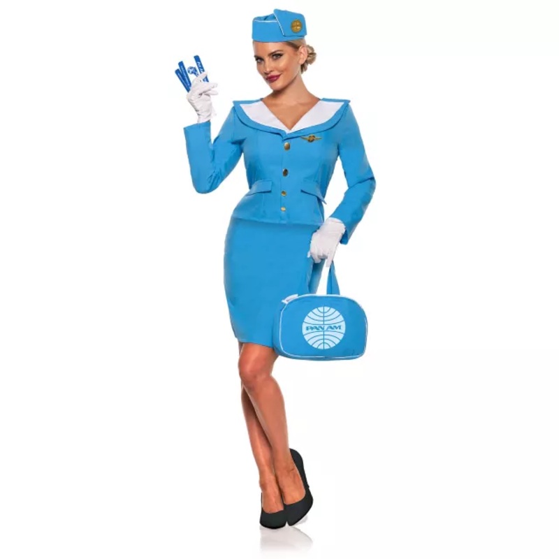 Adult Pan Am Stewardess Costume - Pan Am BLUE ADULT SMALL