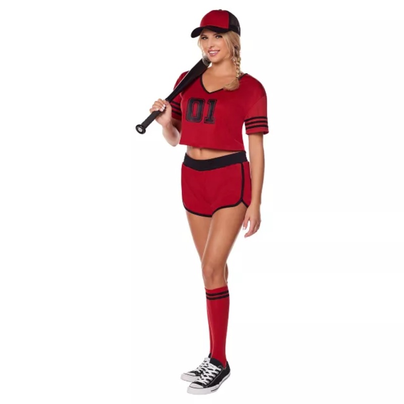Adult Spirit Sports Costume Kit BLACK AND RED ADULT SMALL