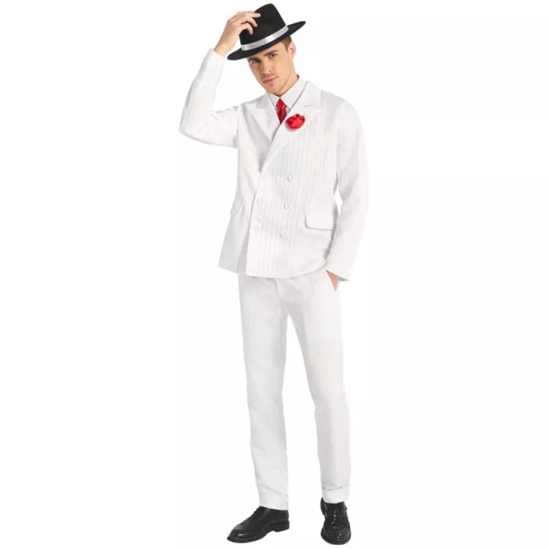 Adult White '20s Mobster Suit WHITE ADULT SMALL