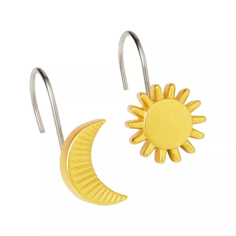 Celestial Noir Shower Hook Set BLACK/GOLD