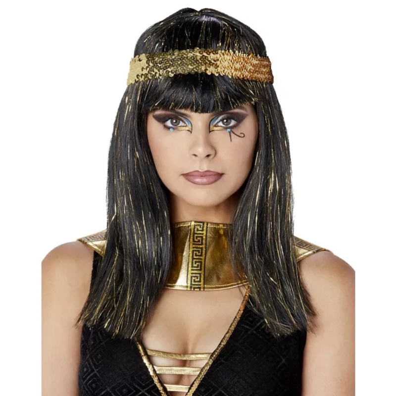 Cleopatra Wig with Headband BLACK ONE SIZE FITS MOST