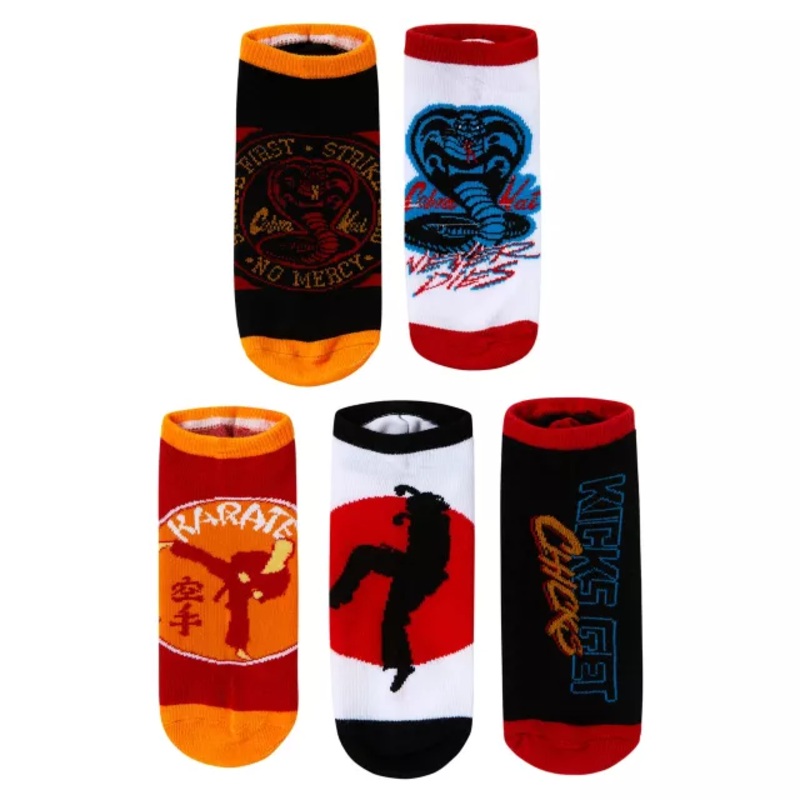 Cobra Kai No Show Socks - 5 Pack MULTI-COLOR ONE SIZE FITS MOST