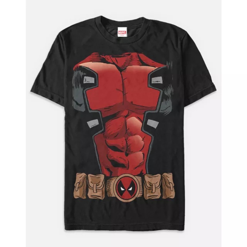 Deadpool Chest T Shirt - Marvel BLACK ADULT MEDIUM