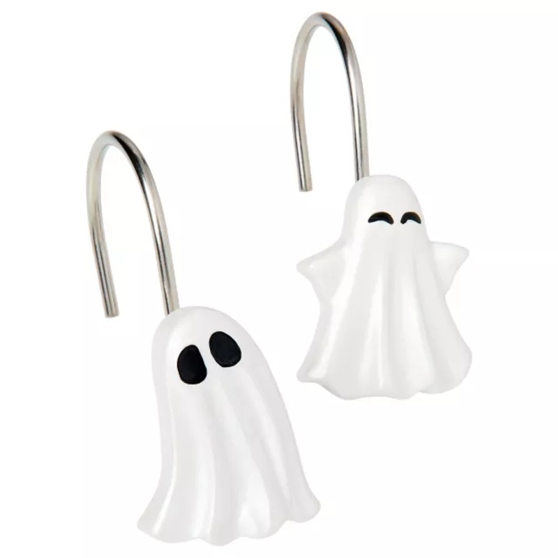 Ghost Shower Hook Set - 12 Pack WHITE