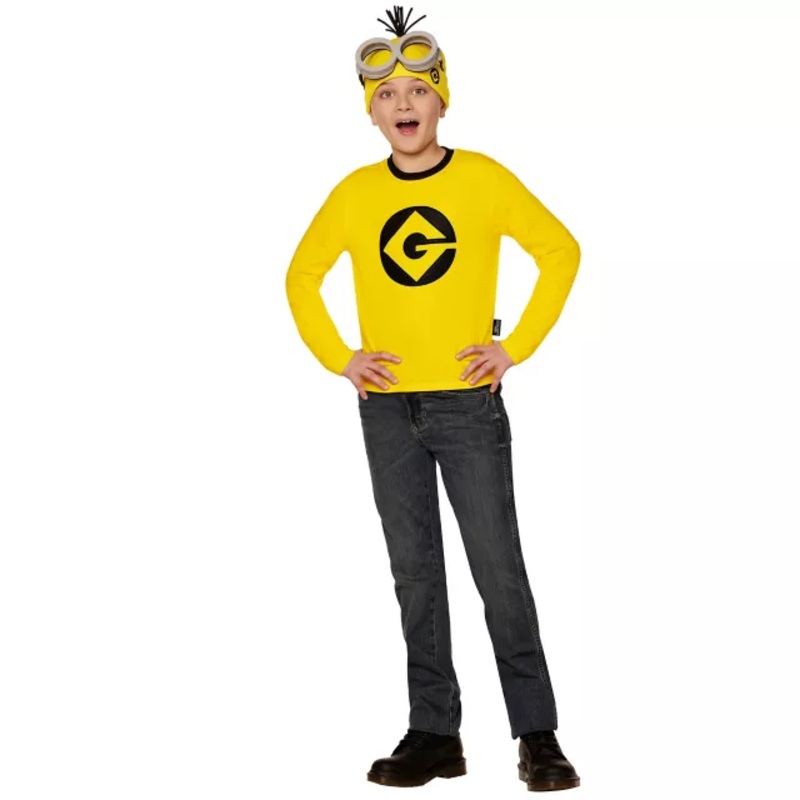 Kids Minions Kevin Long Sleeve Costume Kit YELLOW CHILD EXTRA SM