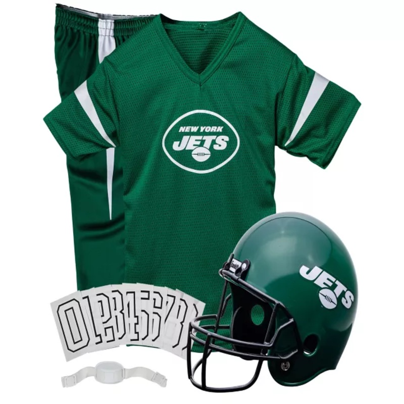 Kids New York Jets NFL Deluxe Uniform Costume - Franklin Sports GREEN/WHITE YOUTH SMALL
