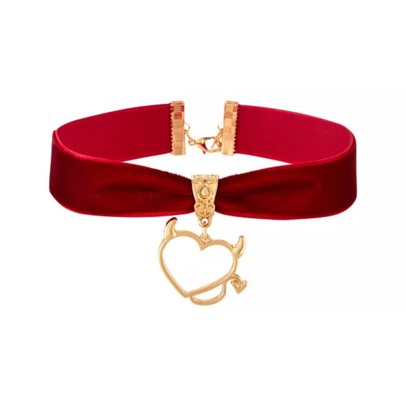Kids Red Devil Heart Choker Necklace RED/WHITE/BLUE CHILD ONE SIZE