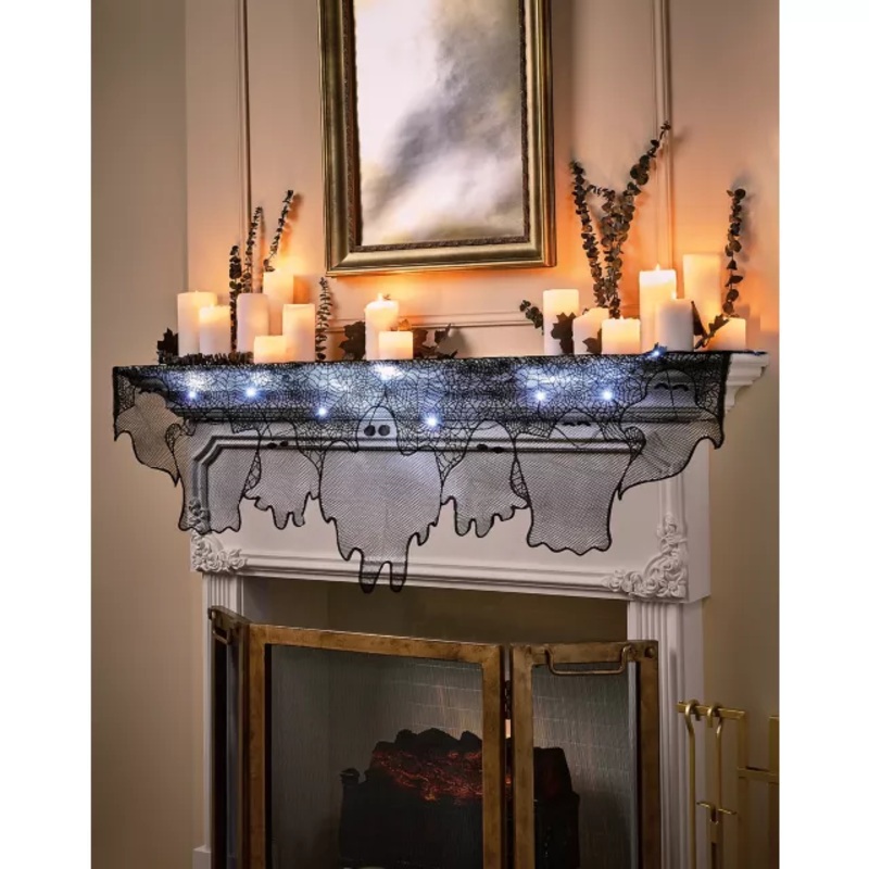 Light-Up Lace Ghost Mantel Scarf MULTI-COLOR ONE SIZE FITS MOST