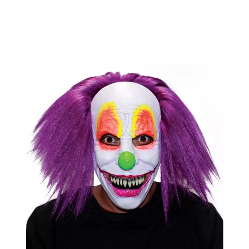 Purple Hair Clown Full Mask  ONE SIZE FITS MOST