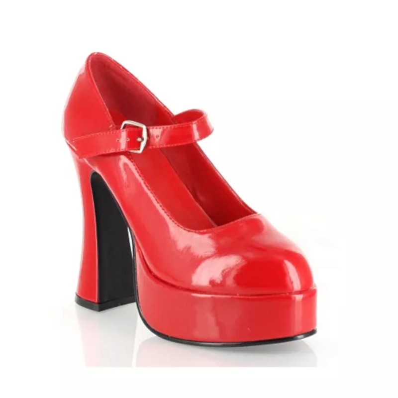 Red Mary Jane Platform Shoes RED SIZE 6