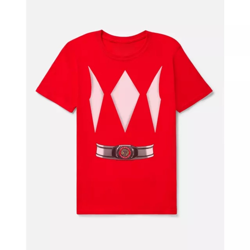 Red Power Ranger T Shirt RED ADULT SMALL