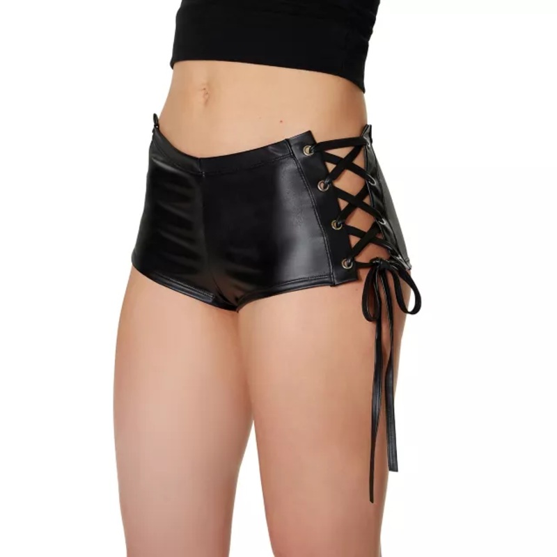 Side Lace Up Boyshorts BLACK ADULT EX SMALL