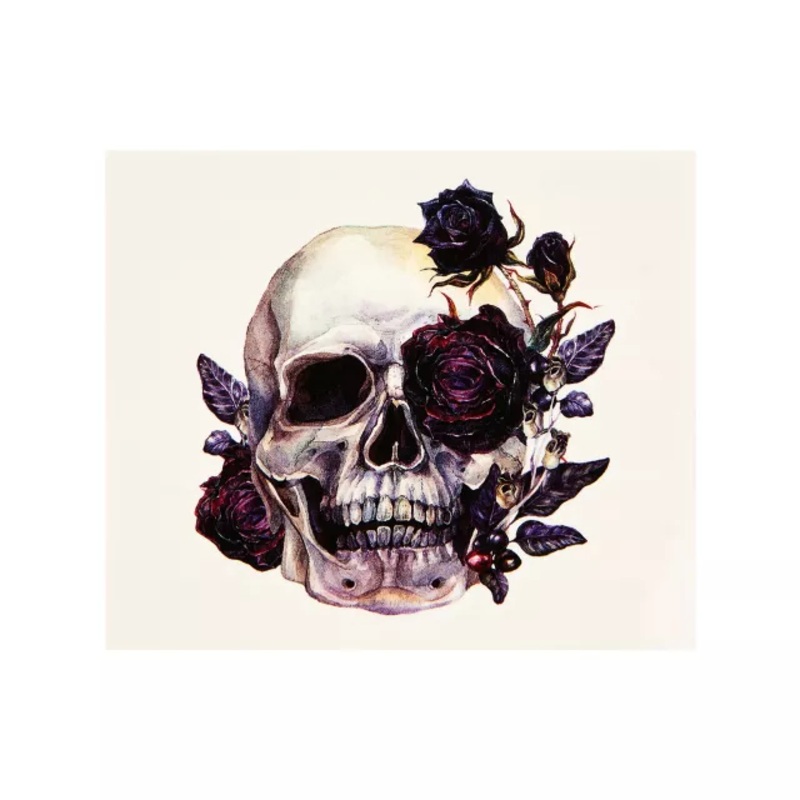 Skull Flower Temporary Tattoo MULTI-COLOR