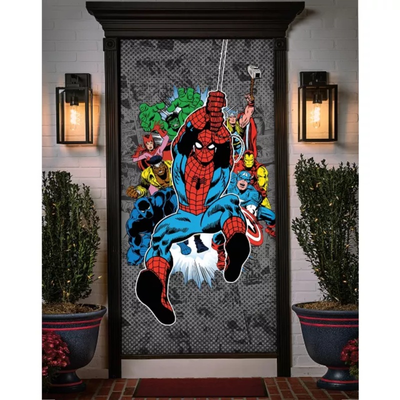 Spider-Man & Friends Door Cover - Marvel Comics Retro MULTI-COLOR ONE SIZE FITS MOST