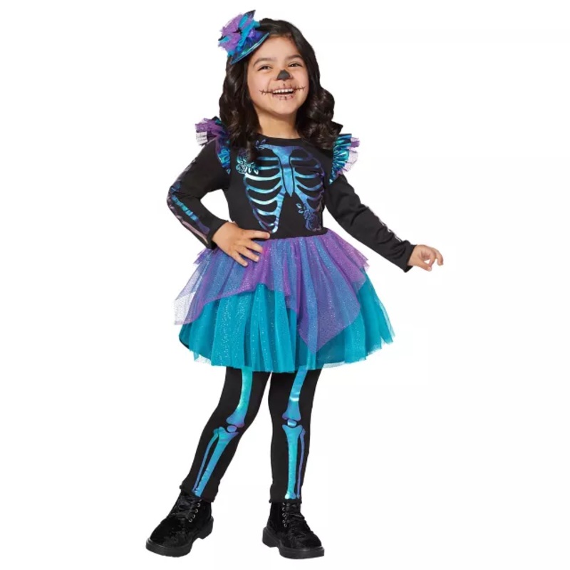 Toddler Oil Slick Skeleton Costume BLACK / MULTI 2T