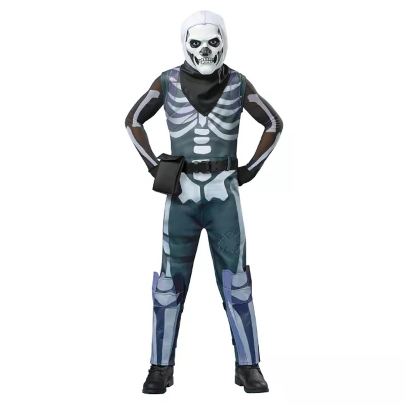 Youth Skull Trooper Costume - Fortnite BLACK AND WHITE CHILD SMALL