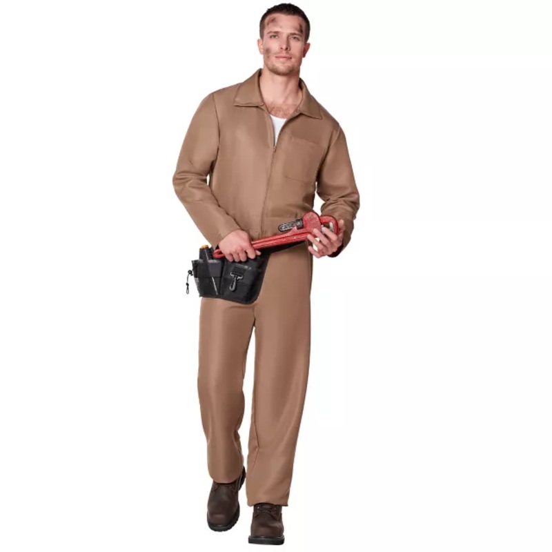 Adult Brown Mechanic Jumpsuit BROWN SMALL/MEDIUM
