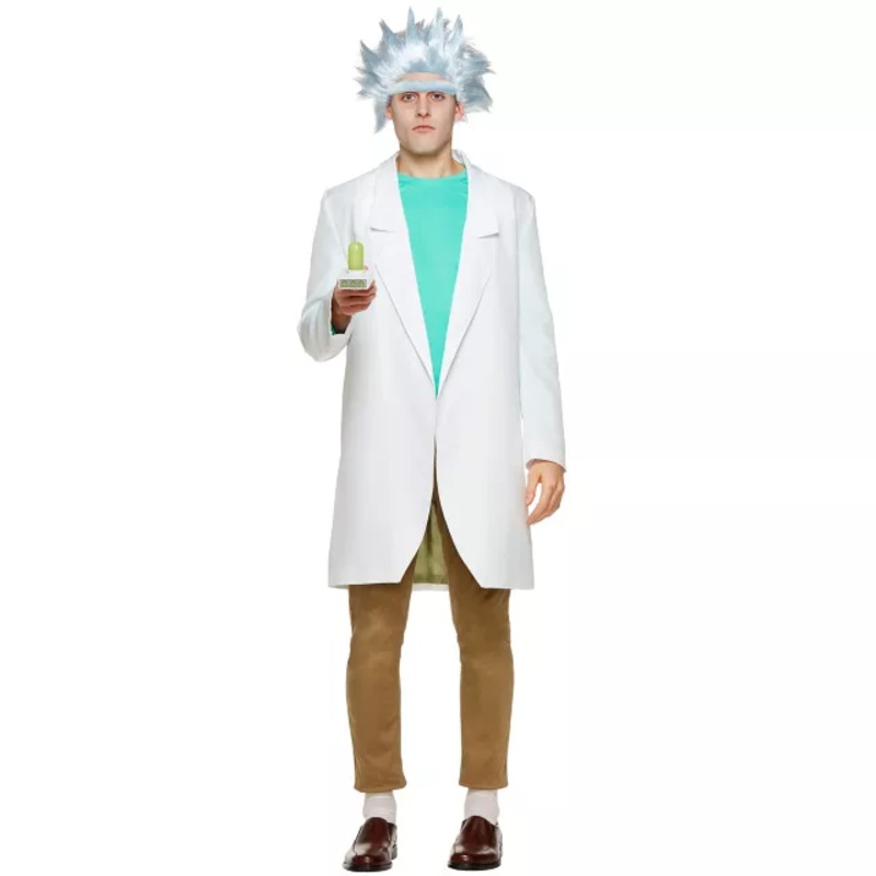 Adult Rick Costume - Rick and Morty WHITE SMALL/MEDIUM