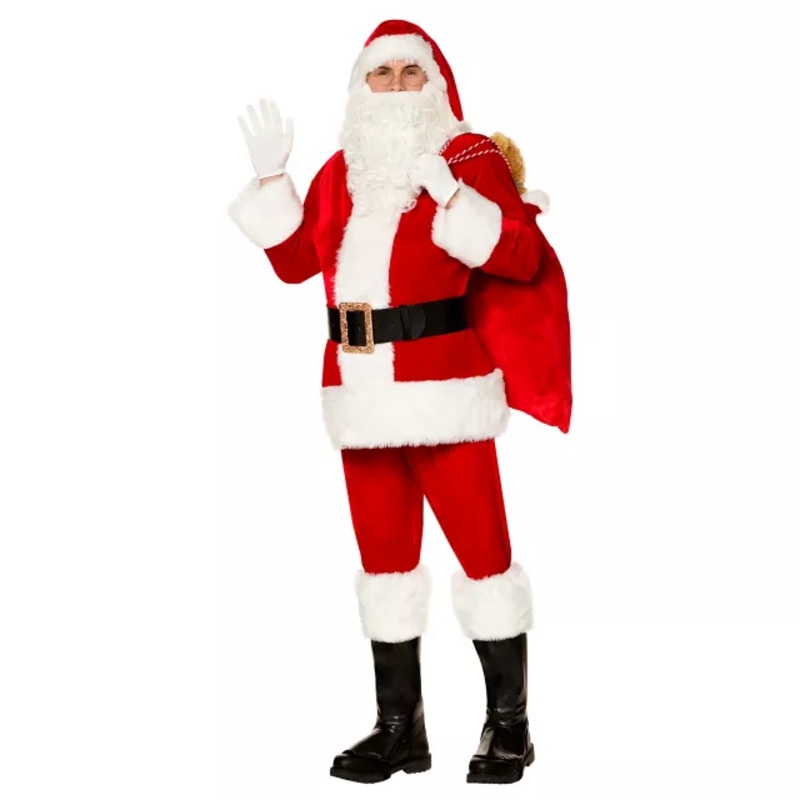 Adult Santa Claus Costume RED/WHITE/BLACK SMALL/MEDIUM