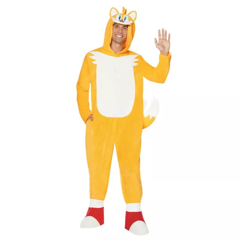 Adult Tails Jumpsuit Costume - Sonic the Hedgehog YELLOW SMALL/MEDIUM