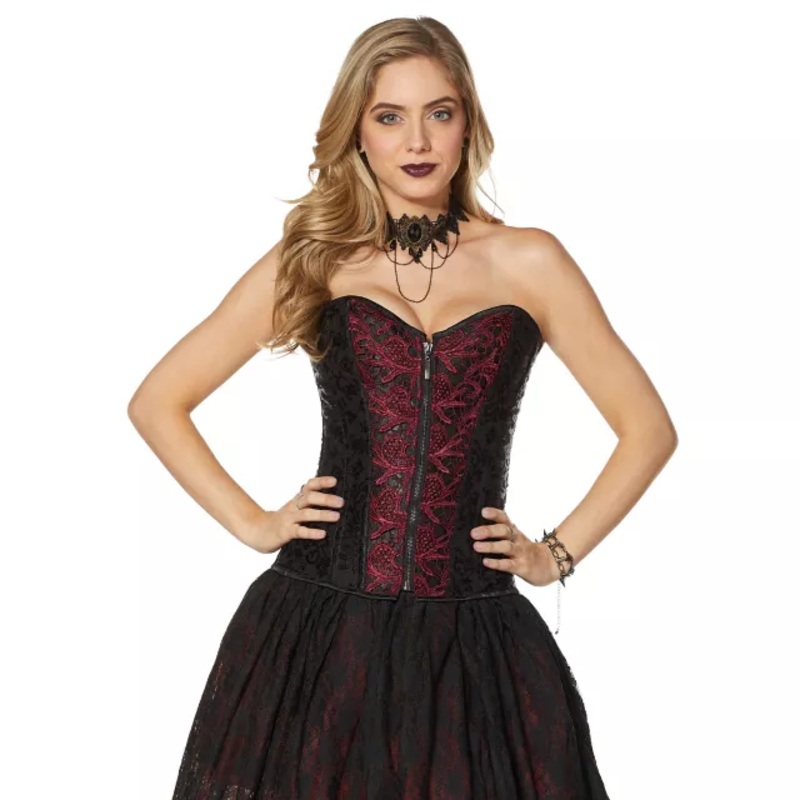 Adult Vampire Lace Corset BLACK ADULT SMALL