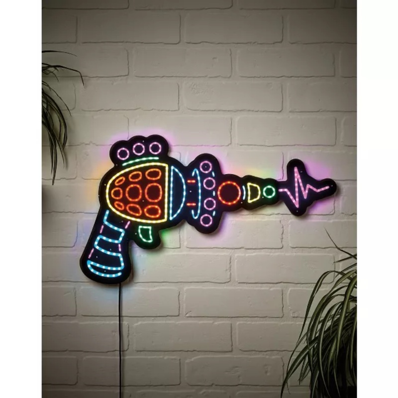 Cotton Candy Gun Light-Up Neon Sign - Killer Klowns from Outer Space MULTI-COLOR 12 INCHES