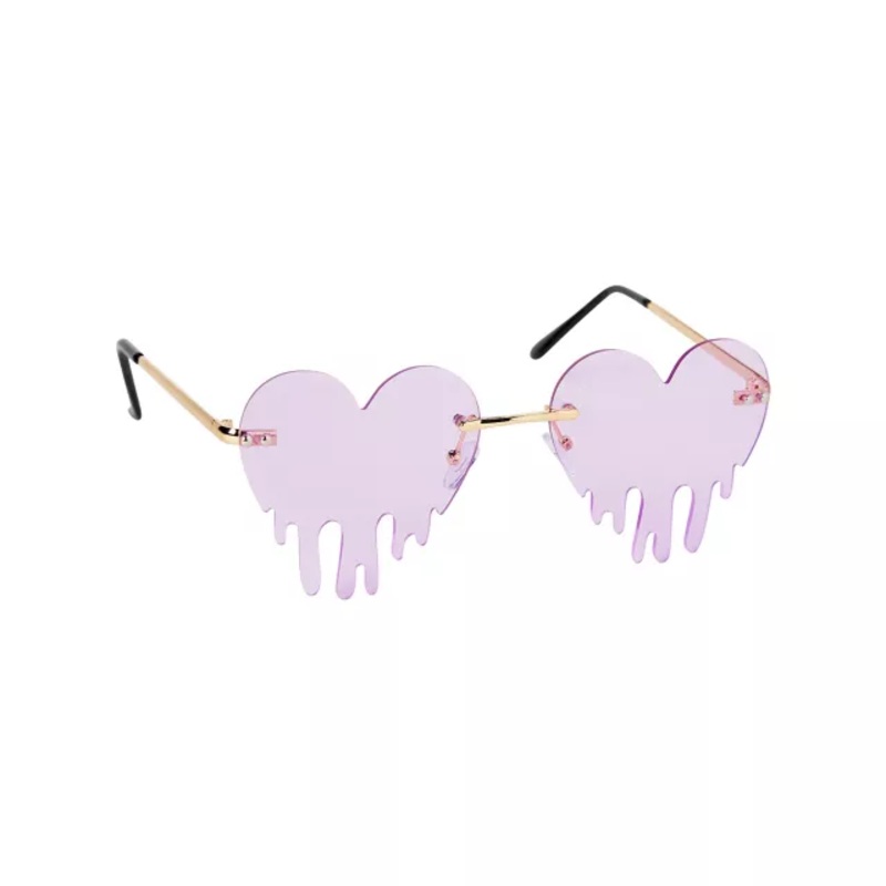 Drippy Heart Sunglasses PURPLE ONE SIZE FITS MOST
