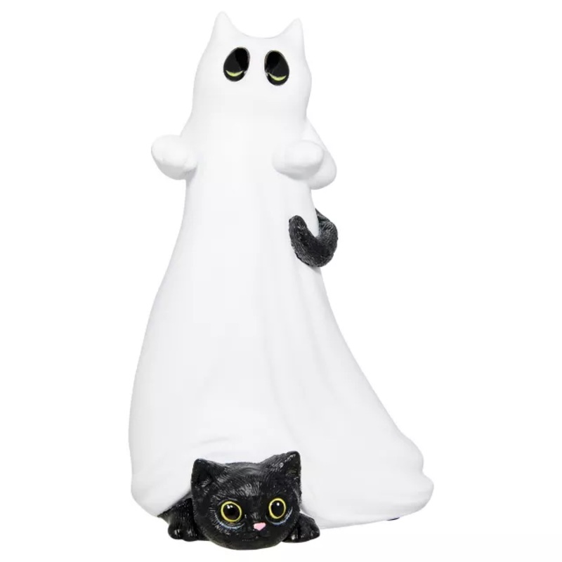 Ghost Kitty Statue BLACK AND WHITE