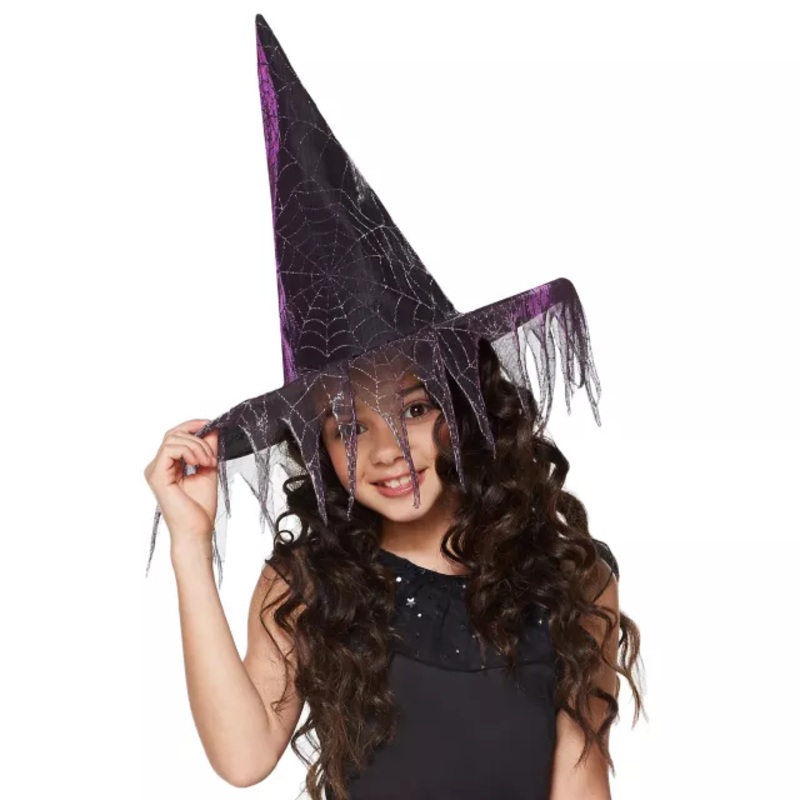 Girls Glitter Witch Hat BLACK CHILD ONE SIZE