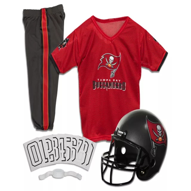 Kids Tampa Bay Buccaneers NFL Deluxe Uniform Costume - Franklin Sports RED/WHITE/BLACK YOUTH SMALL