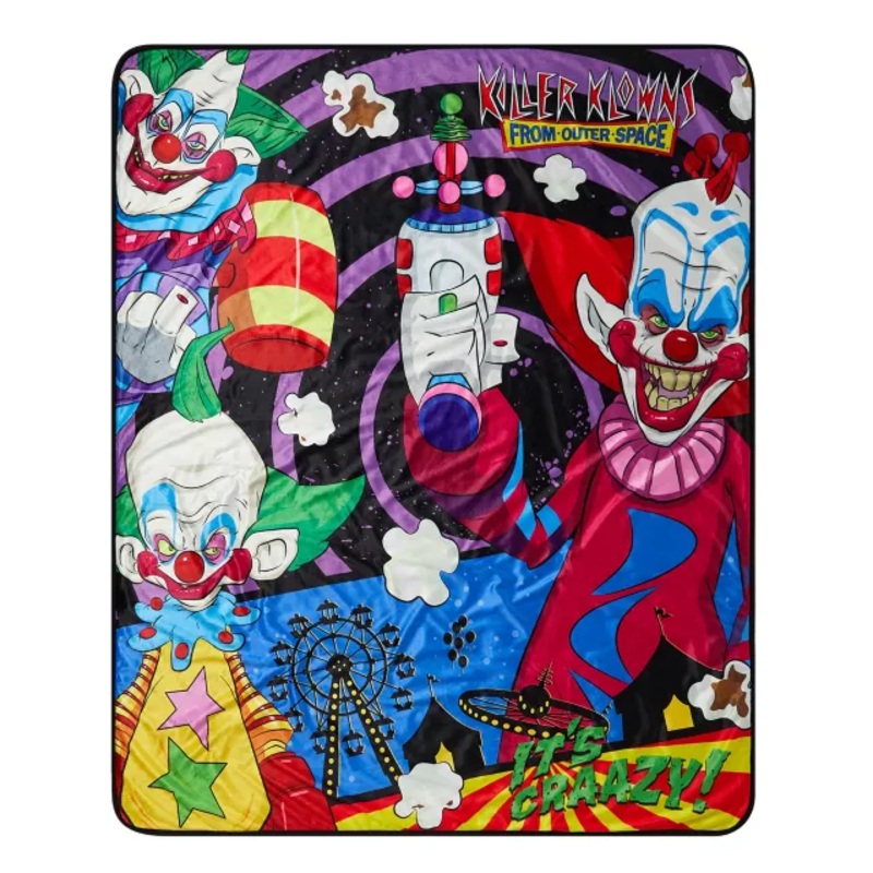 Killer Klowns from Outer Space Sherpa Fleece Blanket MULTI-COLOR 60 IN X 50 IN