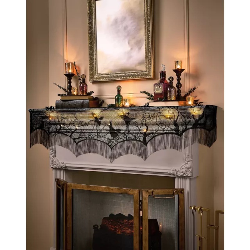 Light-Up LED Mantel Scarf - Hocus Pocus BLACK ONE SIZE FITS MOST
