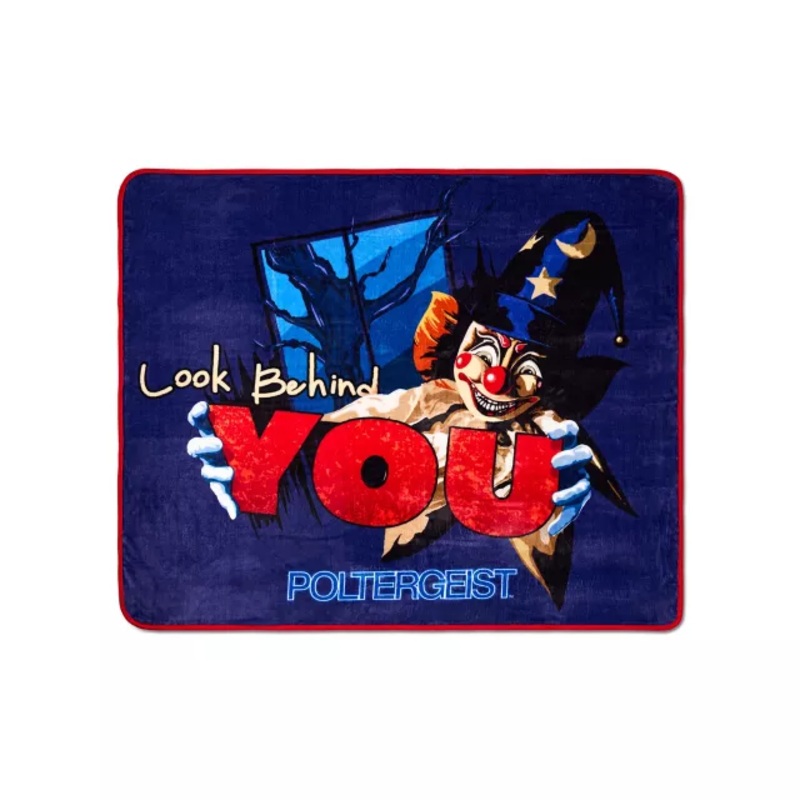 Look Behind You Clown Fleece Blanket - Poltergeist MULTI-COLOR 60 IN X 50 IN