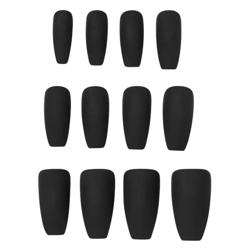 Matte Black Coffin Press On Nails BLACK ONE SIZE FITS MOST