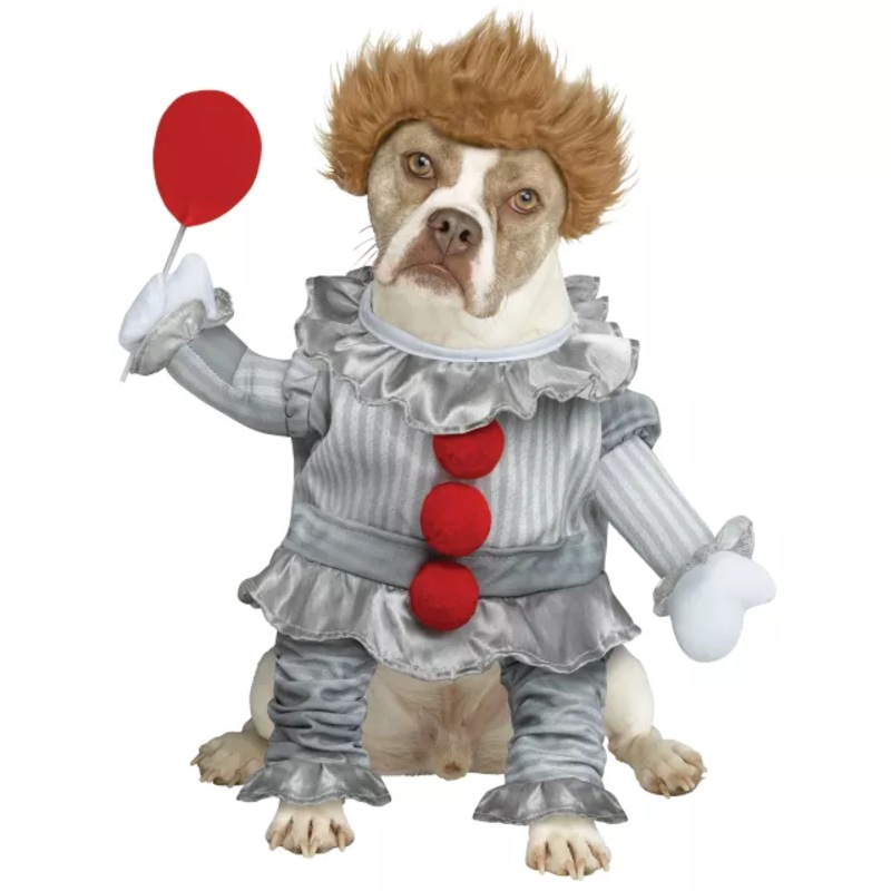 Pennywise Pet Costume - It RED/GREY PET SMALL