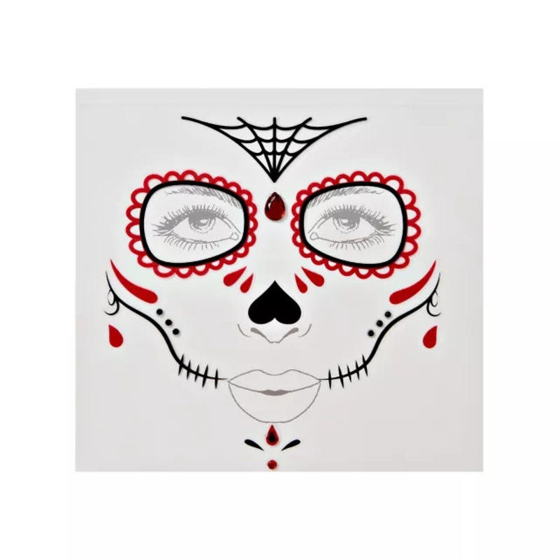 Sugar Skull Face Decal  ADULT SMALL
