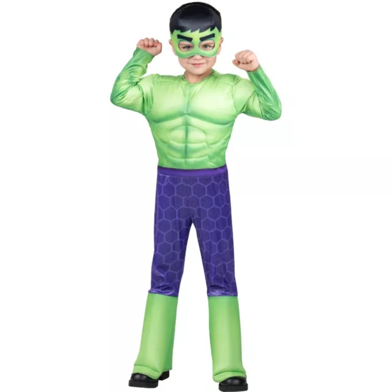 Toddler Hulk Muscle Costume - Marvel GREEN 3T - 4T