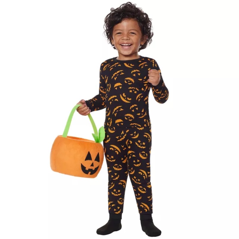 Toddler Jack-O'-Lantern Pajama Set BLACK AND ORANGE 2T