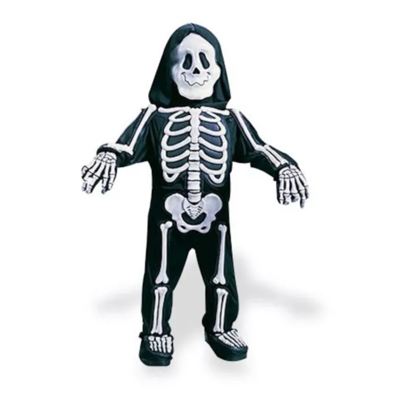 Toddler Totally Skelebones One Piece Costume WHITE 3T - 4T