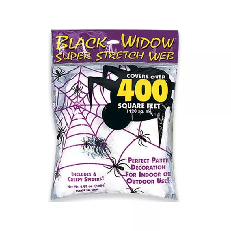 White Superstretch Spider Web Decoration WHITE No Size