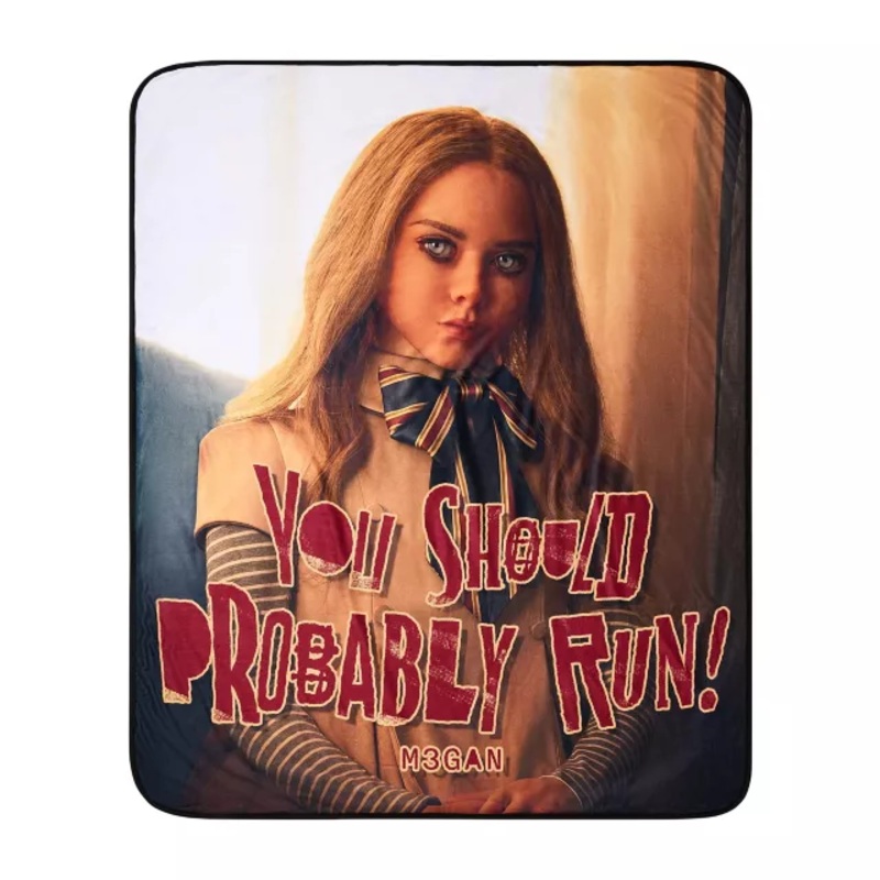 You Should Probably Run M3GAN Fleece Blanket BLACK / MULTI 60 IN X 50 IN