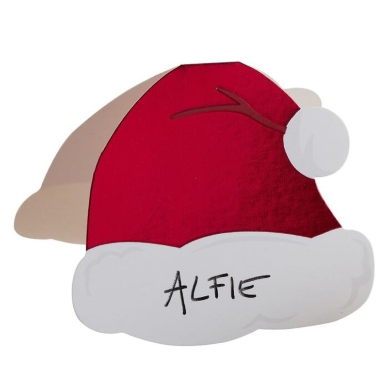 10 Santas Cottage Hats Place Cards