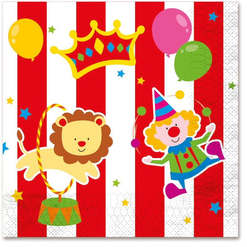 12 circus party napkins