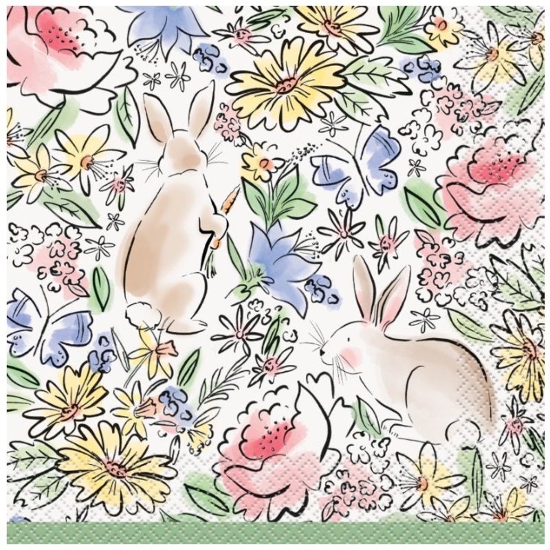 16 Cute Easter Bunny Napkins 33cm
