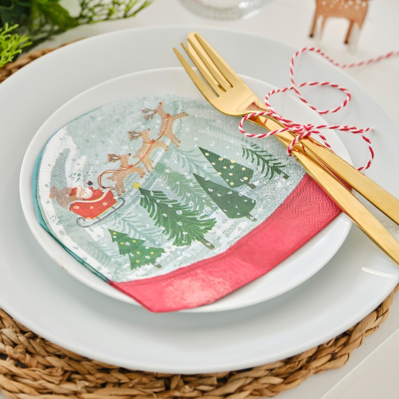 16 Eco snow globe napkins
