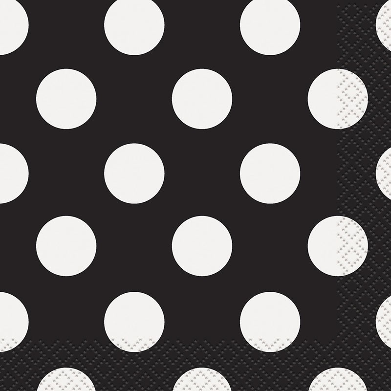 16 Halloween party napkins orange-black dotted 25cm