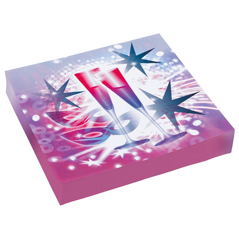 20 Cin Cin New Year napkins 33cm